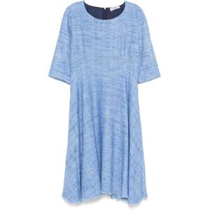 Charlott, Dames, Jurken, Blauw, Maat: XL Zijde,