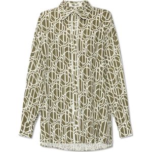 Diane Von Furstenberg, Dames, Blouses & Shirts, Groen, Maat: S Linnen,