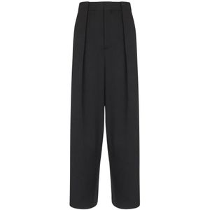 Balmain Geplooide grain de poudre broek , Black , Dames , Maat: 2XS