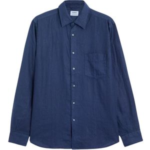 Aspesi, Heren, Overhemden, Blauw, Maat: L Linnen,