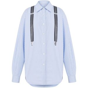 Moschino, Dames, Blouses & Shirts, Blauw, Maat: S