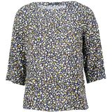 zero - Blouse - Geel/Zwart/Wit - Klassieke Blouse - Viscose - Driekwart Mouw