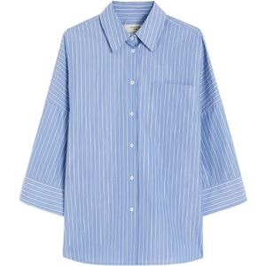 Weekend Max Mara, Dames, Blouses & Shirts, Blauw, Maat: XS Katoen,