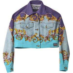 Versace Jeans Couture - Baroque Placed Denim Cropped Jacket - Veelkleurig - Dames
