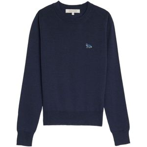 Maison Kitsuné, Dames, Sweatshirts & Hoodies, Blauw, Maat: M Wol,