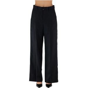 Sacai, Dames, Broeken, Zwart, Maat: M Wol,