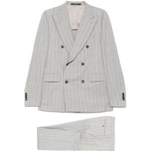 Tagliatore, Heren, Pakken, Grijs, Maat: L Wol,