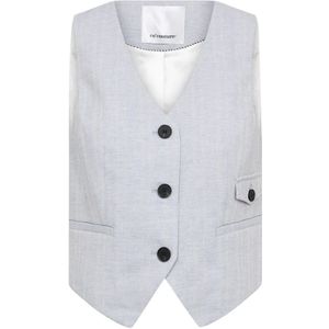 Co'Couture, Dames, Jassen, Blauw, Maat: XS Linnen,