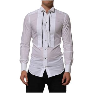 Dolce & Gabbana, Heren, Overhemden, Wit, Maat: S Katoen,