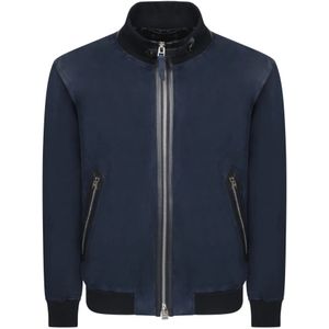 Tom Ford, Heren, Jassen, Blauw, Maat: 2XL Suède,