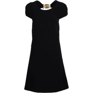 Moschino, Dames, Jurken, Zwart, Maat: XS Satijn,