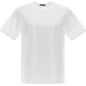 Herno - T-shirt - Wit - Superfijne Katoenen Jersey - Ronde Hals - Korte Mouwen