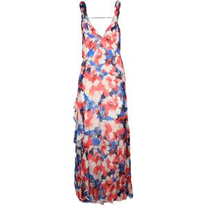 Patrizia Pepe, Dames, Jurken, Veelkleurig, Maat: XS Chiffon,