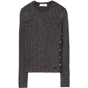 Tory Burch, Dames, Truien, Grijs, Maat: S Wol,