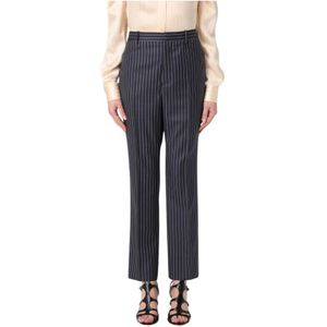 Tom Ford, Dames, Broeken, Blauw, Maat: S Leer,