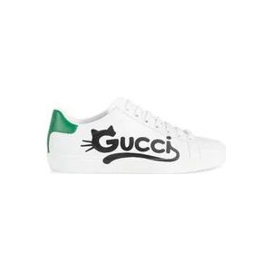 Gucci Ace kitten-logo lage sneakers , White , Dames , Maat: 37 EU