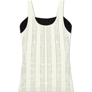 The Attico - Geribbelde Jersey Tanktop - Wit - Katoen