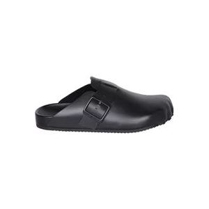 Balenciaga Zwarte Leren Sandalen Unieke Stijl , Black , Heren , Maat: 41 EU