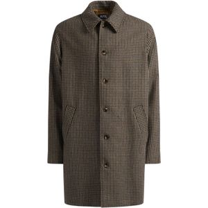 A.p.c., Heren, Mantels, Bruin, Maat: M Wol,