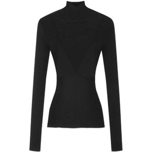 Versace, Dames, Truien, Zwart, Maat: 2XS Wol,