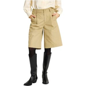 IN Front, Dames, Korte broeken, Beige, Maat: S Katoen,