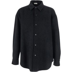 Fear Of God, Heren, Overhemden, Grijs, Maat: M Wol,