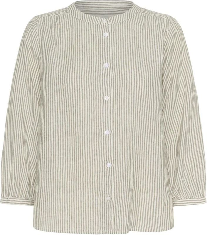 Part Two - Vetiver Stripe - Blouse - Beige - 100% Linnen