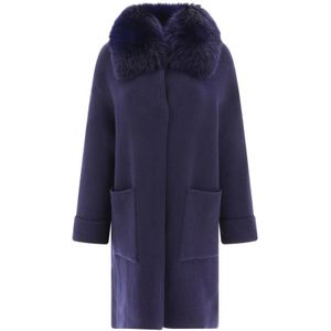 Giovi, Dames, Mantels, Blauw, Maat: L Wol,