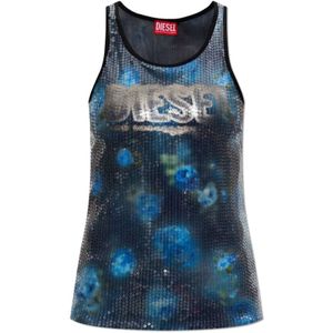 Diesel, Dames, Tops, Blauw, Maat: L