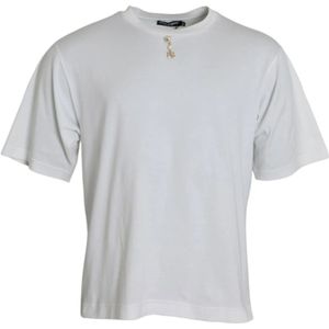 Dolce & Gabbana - T-shirt - Wit - Crew Neck - Katoen