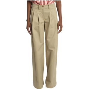 Jejia, Dames, Broeken, Beige, Maat: L Katoen,