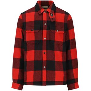 Woolrich, Heren, Overhemden, Rood, Maat: M Wol,