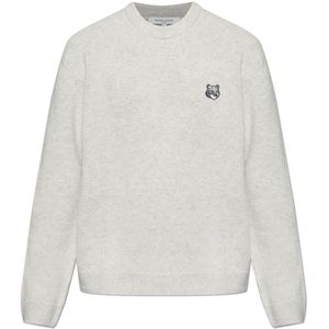Maison Kitsuné, Heren, Truien, Grijs, Maat: M Wol,