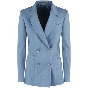 Tagliatore, Dames, Jassen, Blauw, Maat: S Denim,