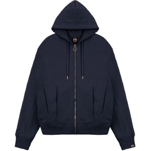 Colmar - Blauwe Sweater met Capuchon en Rits - Dames - Katoenmix