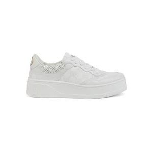 Gucci Witte Jacquard Leren Sneakers , White , Dames , Maat: 40 EU