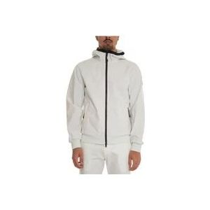 Woolrich Soft Shell Zip Hoodie Jacket , White , Heren , Maat: XL