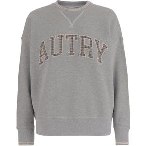 Autry - Grijze Katoenen Logosweatshirt - Dames - Vesten