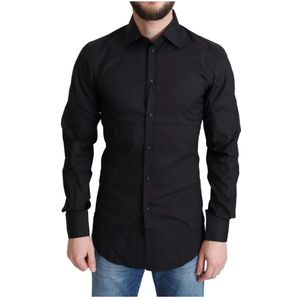 Dolce & Gabbana - Gold - Overhemd - Zwart - Slim Fit - Katoen