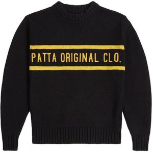 Patta, Heren, Truien, Zwart, Maat: S Katoen,