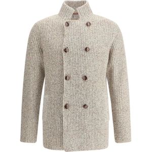 Brunello Cucinelli, Heren, Truien, Beige, Maat: M Wol,