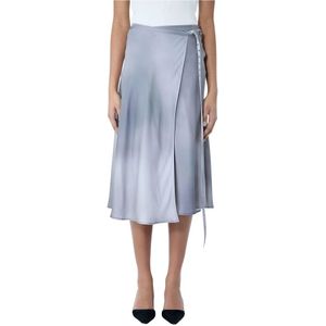Acne Studios, Dames, Rokken, Grijs, Maat: L Satijn,