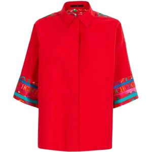 Carolina Herrera, Dames, Blouses & Shirts, Rood, Maat: S Katoen,
