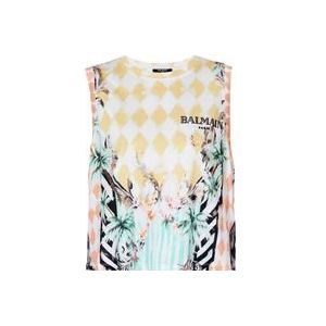 Balmain Vintage tanktop met barokprint , Multicolor , Dames , Maat: M