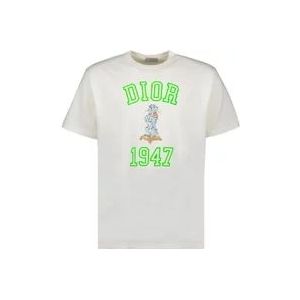 Dior Casual Bobby T-shirt met Logo Borduursel , White , Heren , Maat: XS