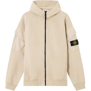 Stone Island, Heren, Sweatshirts & Hoodies, Beige, Maat: M Fleece,