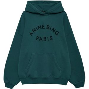 Anine Bing, Dames, Sweatshirts & Hoodies, Groen, Maat: 2XS Katoen,