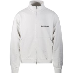 Balenciaga, Heren, Sweatshirts & Hoodies, Wit, Maat: L Katoen,