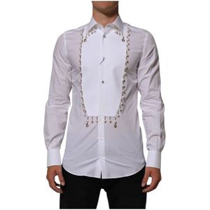 Dolce & Gabbana, Heren, Overhemden, Wit, Maat: M Katoen,