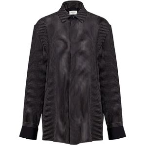 Saint Laurent, Dames, Blouses & Shirts, Zwart, Maat: L Zijde,
